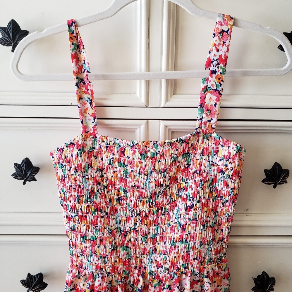NWOT Sienna Sky Floral Ditsy Smocked Spring Summer Mini Dress - Picture 4 of 6